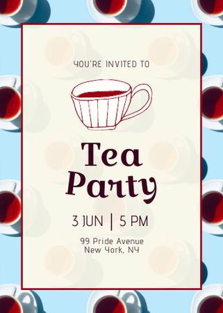 Amazing Tea Party Invitation Šablona návrhu