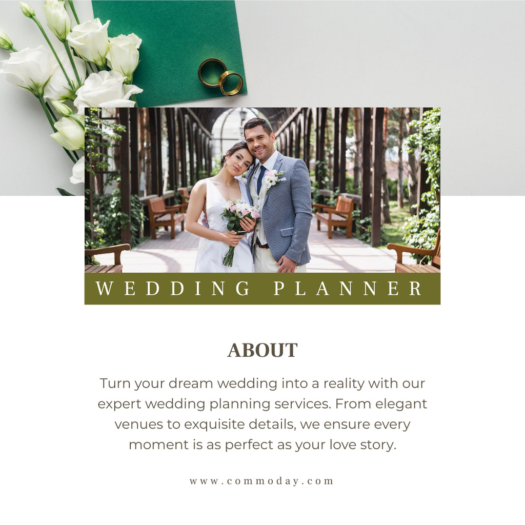 Offering Wedding Planning Services for Young Honeymooners Instagram Tasarım Şablonu