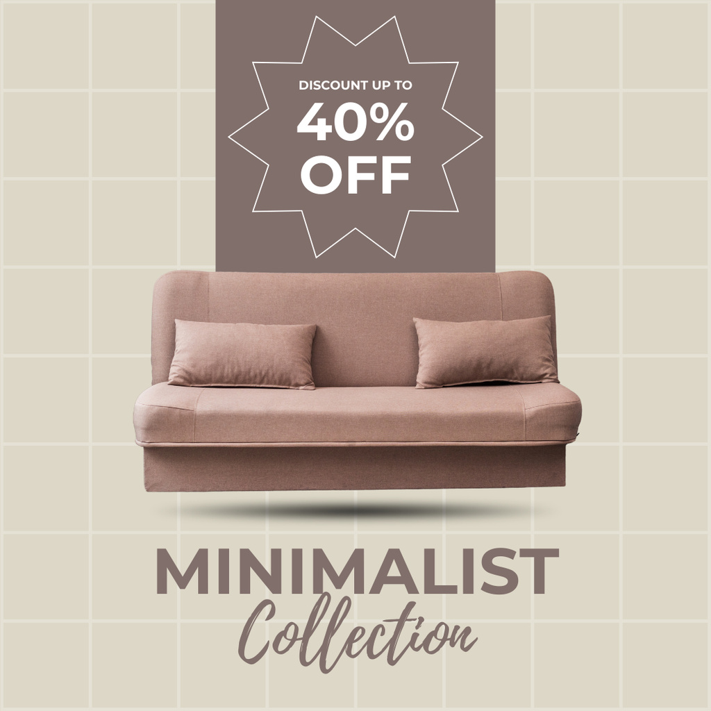 Furniture Offer with Stylish Sofa Instagram Πρότυπο σχεδίασης