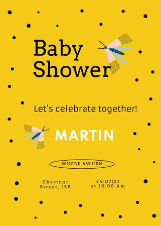 Ontwerpsjabloon van Invitation van Baby Shower Celebration Announcement