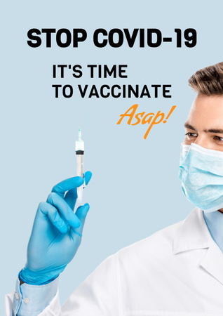 cartaz motivacional sobre a vacinação Poster Modelo de Design