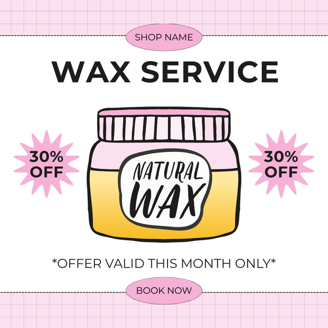 Designvorlage Waxing Services Natural Wax für Instagram