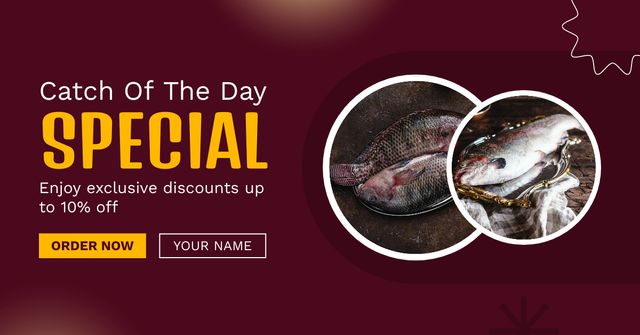 Modèle de visuel Special Discount Offer on Fish Market - Facebook AD