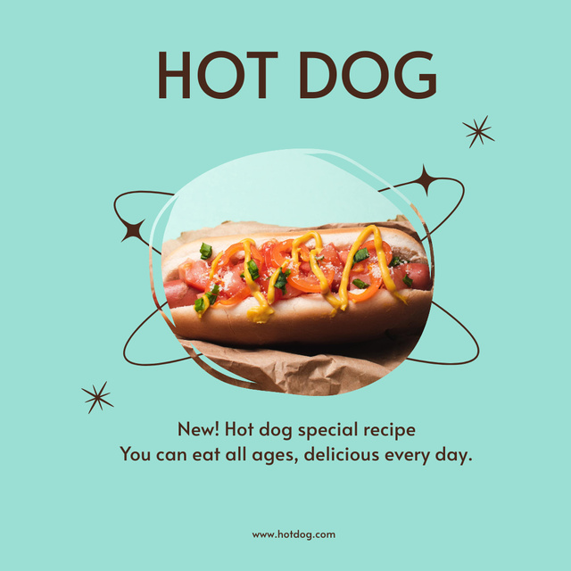 Hot Dog Special Recipe Instagram Design Template