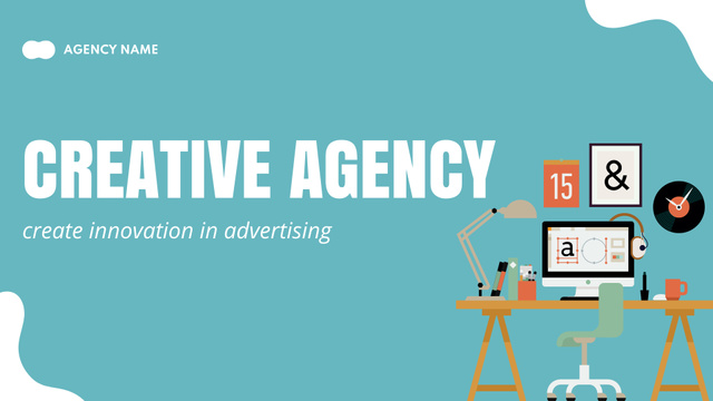 Creative Agency Services Presentation Wide tervezősablon