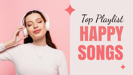 Platilla de diseño Playlist with Happy Songs Youtube Thumbnail