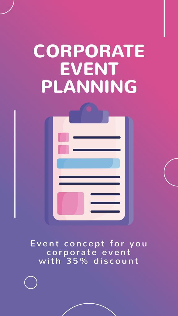 Designvorlage Event Planning Services at Gradient für Instagram Story