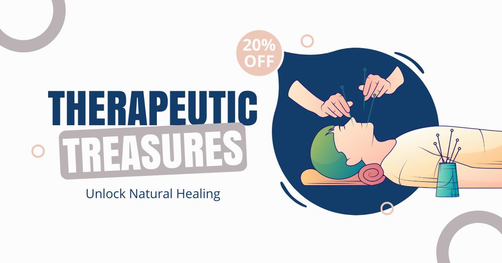Designvorlage Discount On Alternative Therapy And Acupuncture Offer für Facebook AD