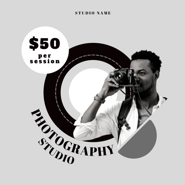 Photography Studio Offer With Price For Session Instagram Design Template