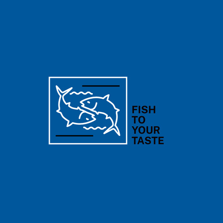 Fresh fish store logo Logo Design Template
