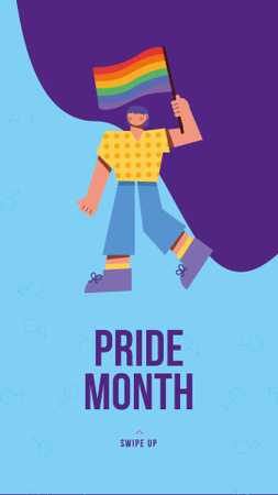 Pride Month with LGBT couple hugging Instagram Story Design Template