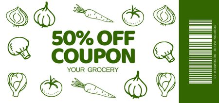 Grocery Store Discount with Barcode Coupon Din Largeデザインテンプレート