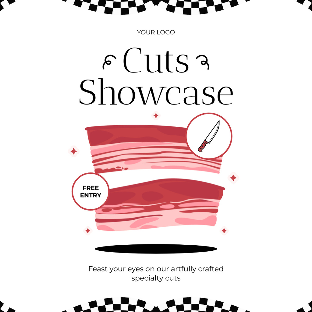 Template di design Meat Cuts of Best Quality at Food Exposition Instagram AD