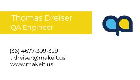 Ontwerpsjabloon van Business Card US van Ingenieur serviceaanbieding met embleem