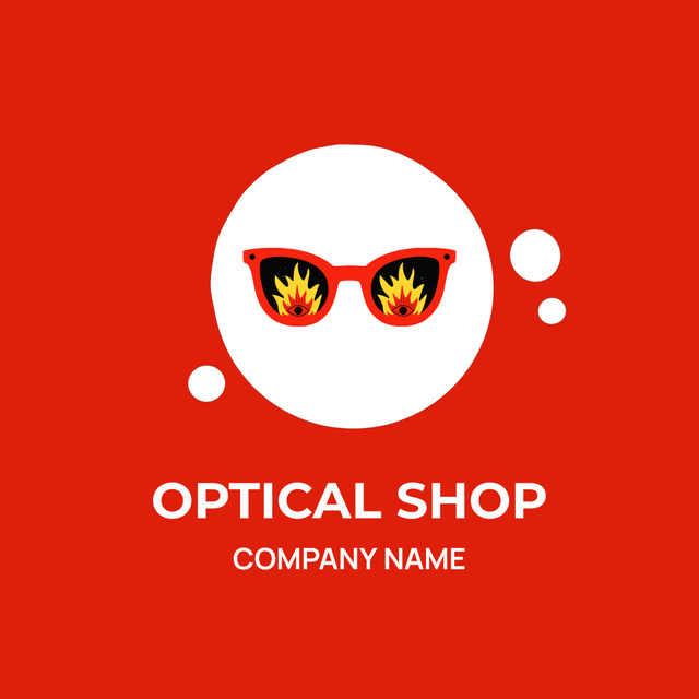 Fire Optical Store Emblem Animated Logo Design Template