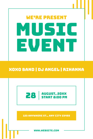 Plantilla de diseño de Impresionante promoción de eventos musicales con cantante y banda Pinterest 