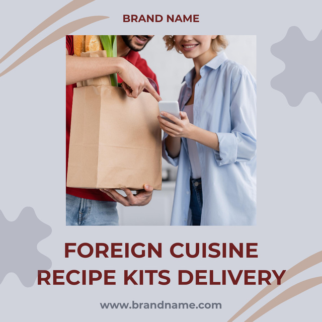 Foreign Food Delivery Instagramデザインテンプレート