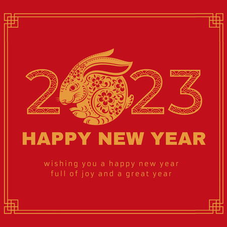 Plantilla de diseño de Happy Chinese New Year of the Rabbit Instagram 