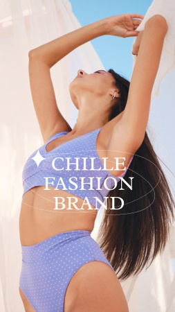 Fashion Sale Ad with Woman in Swimsuit Instagram Story Design Template