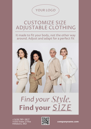 Designvorlage Offer of Customize Size Adjustable Clothing für Poster