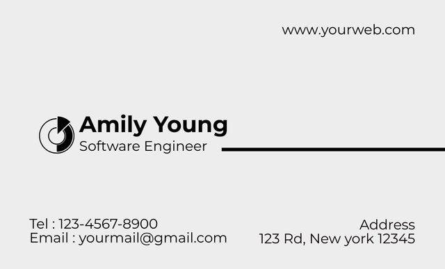Software Engineer's Contacts Business Card 91x55mm Design Template