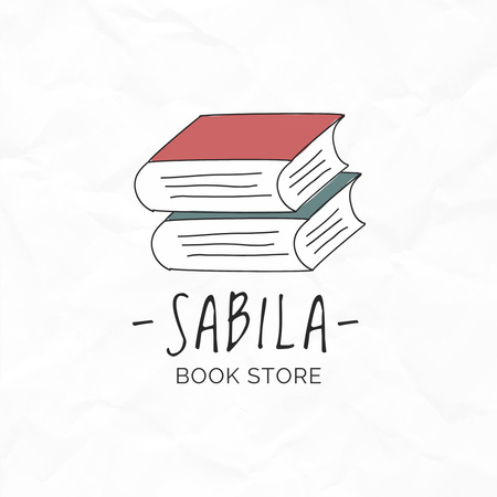Book Store Emblem Logo Design Template