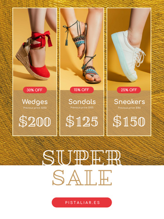 Platilla de diseño Fashion Sale with Woman in Stylish Shoes Poster US