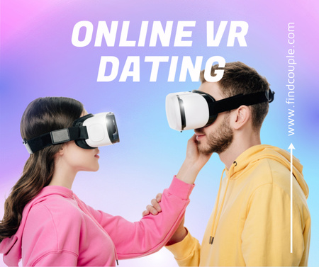 Virtual Online Reality Dating Ad Facebook Design Template