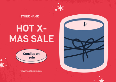 Christmas in July Sales and Discounts for Candles Card Tasarım Şablonu