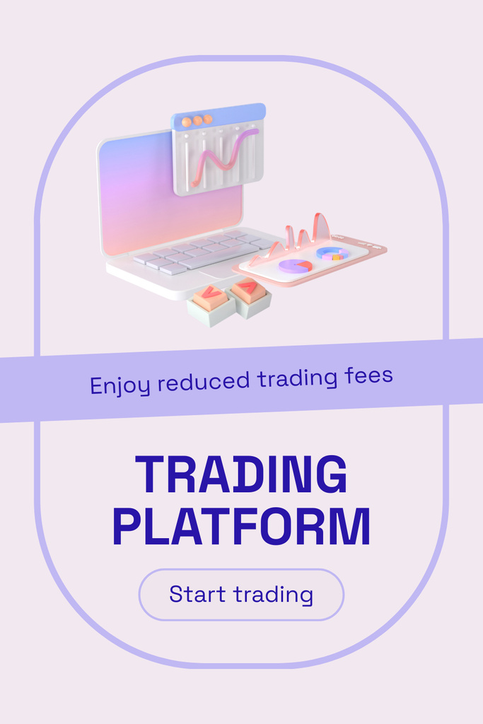 Template di design Offer to Install Stock Trading Application on Laptop Pinterest