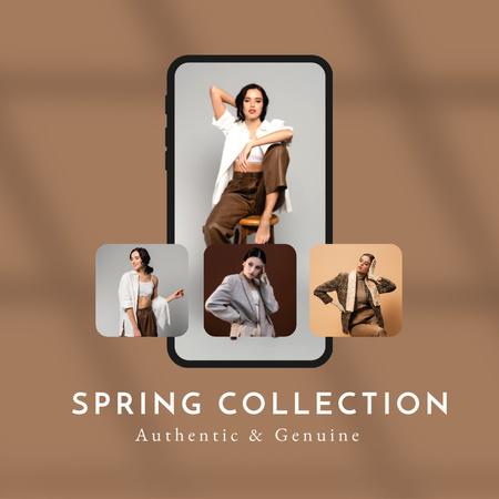 春コレクションの広告 Instagramデザインテンプレート