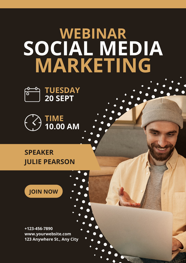 Social Media Marketing Webinar's Ad Poster Tasarım Şablonu