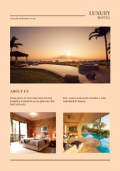 Luxury Hotel Ad with Stylish Rooms and Pool