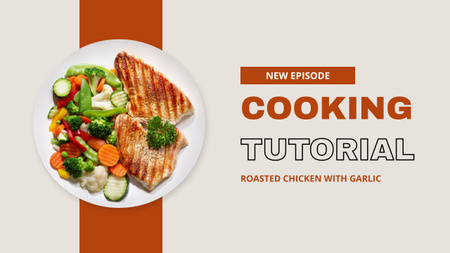 Ontwerpsjabloon van Youtube Thumbnail van Kookhandleiding voor geroosterde kip