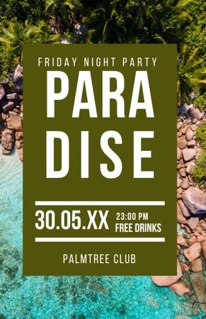 Platilla de diseño Night Party Announcement On Tropical Palm Trees Invitation 5.5x8.5in