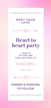 Heart to Heart Party Announcement Flyer DIN Large Design Template