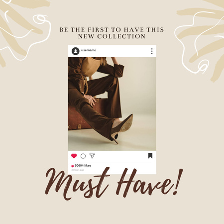 Fashion Ad with Woman on High Heels Instagram Design Template