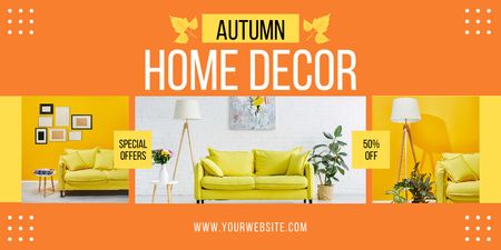 Modèle de visuel Vente d'automne de meubles de maison confortables - Twitter