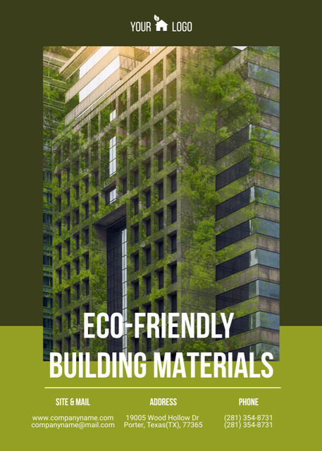 Eco-Friendly Building Materials Promotion Flayer Tasarım Şablonu