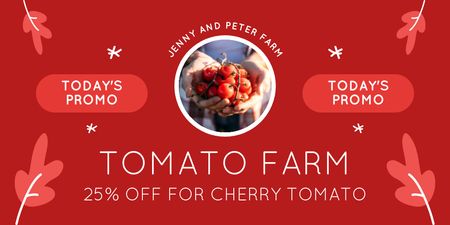 Oferta de desconto em tomates cereja da fazenda Twitter Modelo de Design