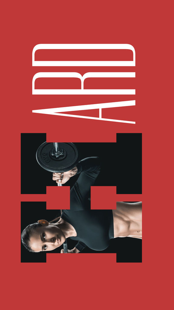 Strong Woman with Barbell Instagram Story Design Template