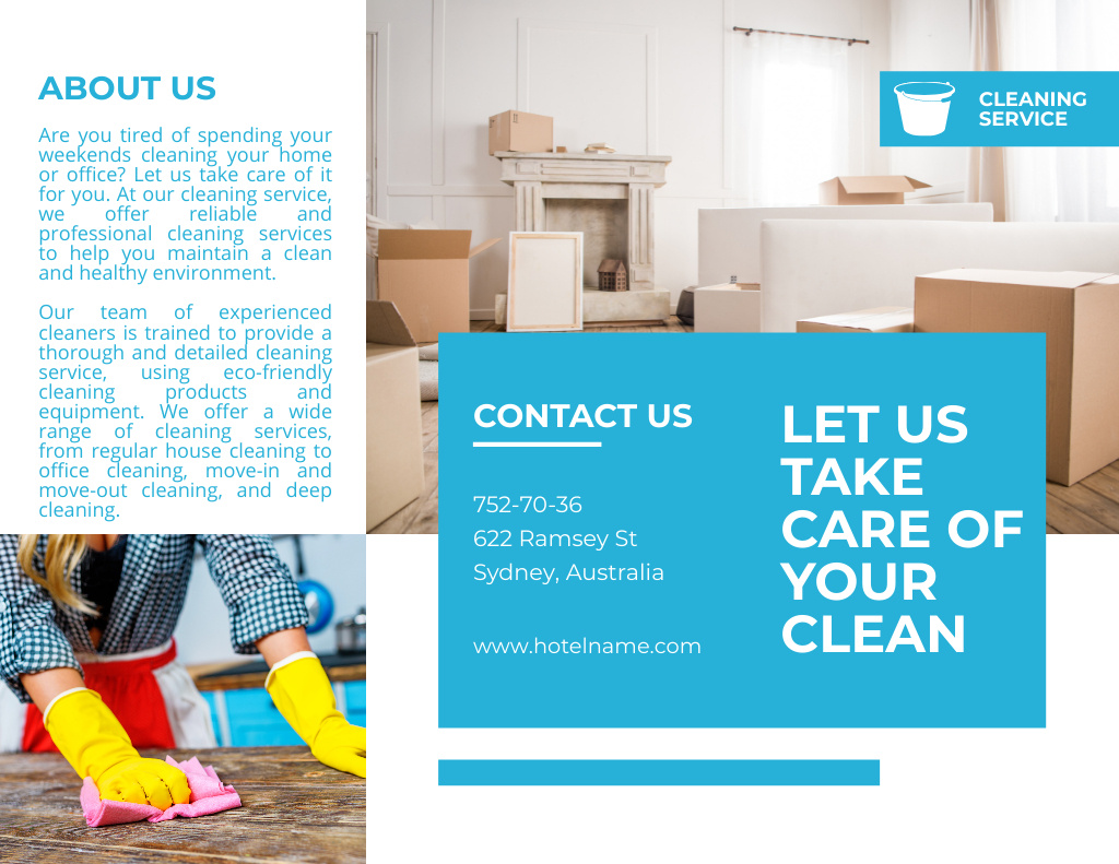 Cleaning Company Professional Services Offer Brochure 8.5x11in tervezősablon