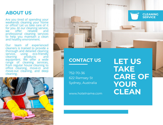 Cleaning Company Professional Services Offer Brochure 8.5x11in Tasarım Şablonu