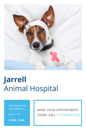 Dog in Animal Hospital Pinterest Design Template