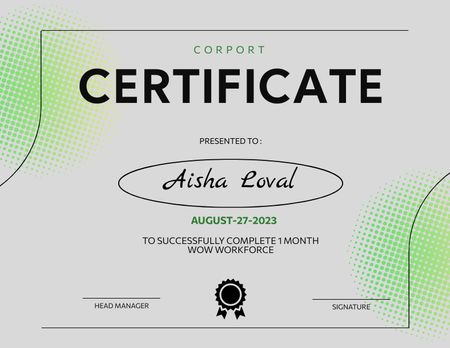 Modèle de visuel Certificate 11x8.5 in - Certificate