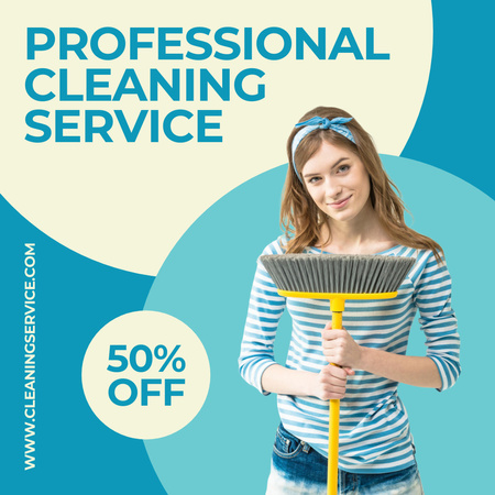 Cleaning Services Discount Offer Instagram AD Modelo de Design