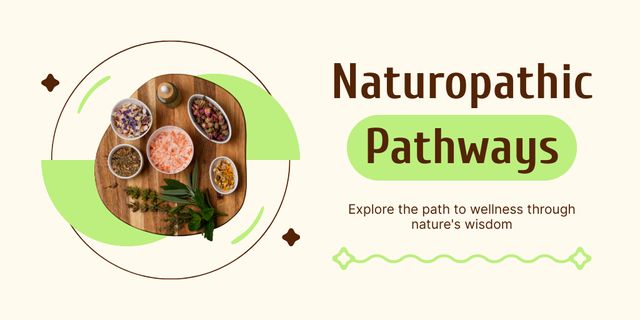 Naturopathy Products And Supplements With Slogan Offer Twitter Design Template