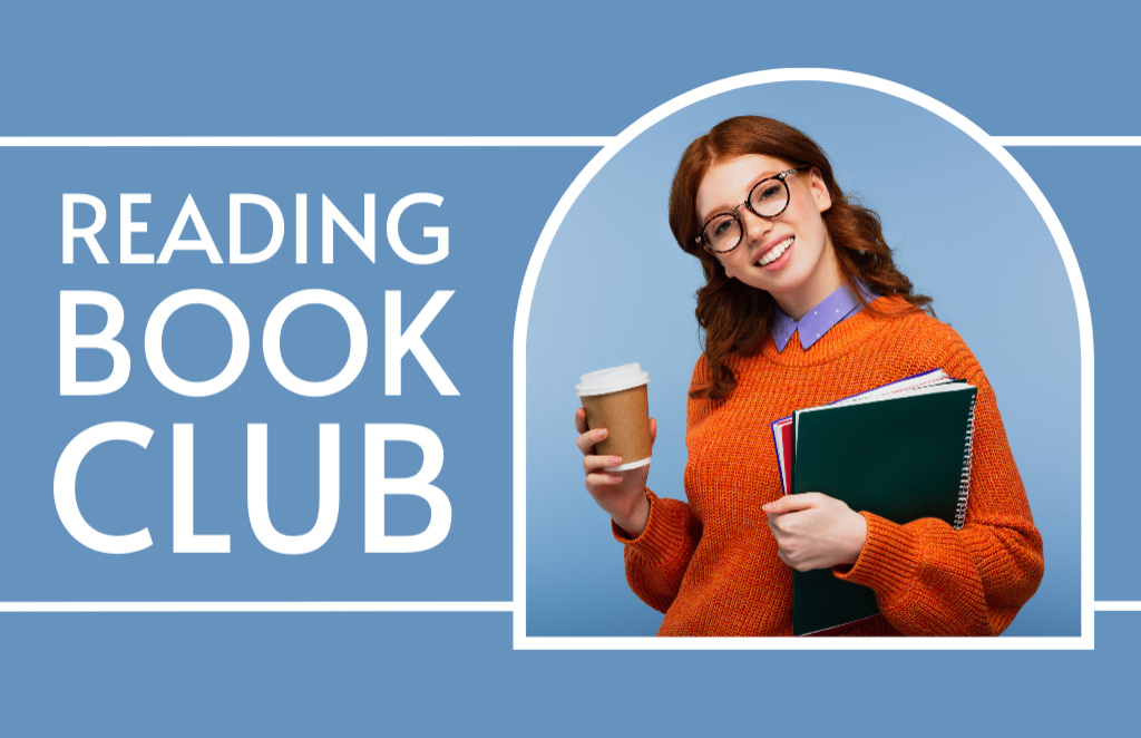 Reading Book Club Invitation Business Card 85x55mm Πρότυπο σχεδίασης