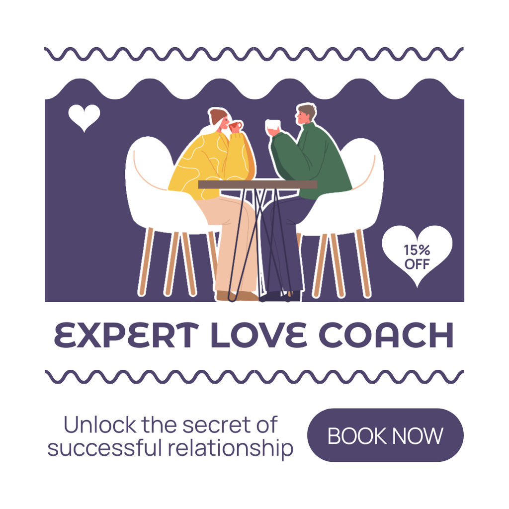 Book a Consultation of Love Coach Instagram AD – шаблон для дизайну