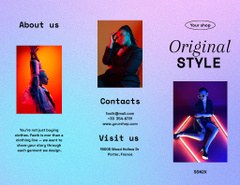 Neon Fashion Ad with Young Woman in Stylish Sunglasses